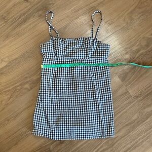 Cooperative Navy Blue Gingham Mini Dress 2